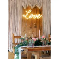 Dekoracje sali - Neon led Love biały 61x27.4 cm - miniaturka - grafika 1