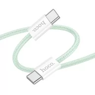 Kable USB - HOCO kabel Typ C do Typ C 60W X104 1m zielony - miniaturka - grafika 1