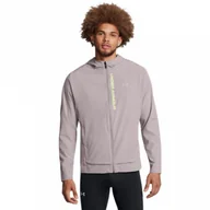 Kurtki męskie - Męska kurtka do biegania Under Armour UA Outrun The Storm Jacket - beżowa - miniaturka - grafika 1