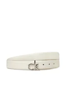 Paski - Calvin Klein Pasek Damski Ck Buckle Belt 3.0_Smooth K60K613156 Biały - miniaturka - grafika 1