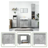 Szafki łazienkowe - The Living Store Szafka łazienkowa betonowa szara 58 x 33 x 60 cm materiał drewnopochodny - miniaturka - grafika 1