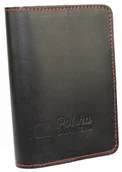 Etui na dokumenty i karty - Etui Na Karty Dokumenty PolskaGalanteria Duże Skóra Naturalna Pionowe CZARNE Z CZERWONĄ NITKĄ - miniaturka - grafika 1