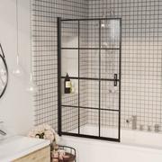 Ścianki i drzwi prysznicowe - Kabina prysznicowa, ESG, 80x140 cm, czarna - miniaturka - grafika 1