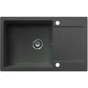 Zlewozmywaki - EOS Zlewozmywak granitowy LOJA szary metalik z ociekaczem - miniaturka - grafika 1