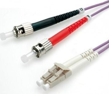 Roline ROLINE Patchcord światłowodowy 50/125um LC-ST OM4 0.5m fioletowy