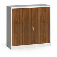 Szafy biurowe - ALFA 3 Szafy spawane z laminowanymi drzwiami, 1150 x 1200 x 400 mm, RAL 7035/orzech 1261190 - miniaturka - grafika 1