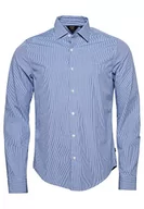 Bluzy męskie - Superdry Studios Micro Textured Shirt Bluza męska, Cobalt Micro Gingham, 3XL - miniaturka - grafika 1