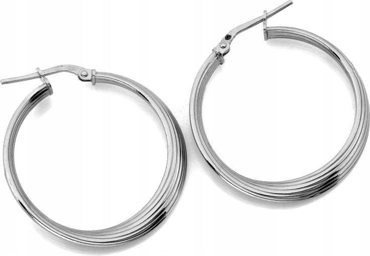 Kolczyki koła srebrne 925 angielskie zapięcie 32mm eleganckie na prezent
