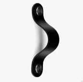 Zawiasy, okucia i inne akcesoria - Uchwyt meblowy podłużny Pin-Pin Skórzany czarny ze srebrnym - miniaturka - grafika 1