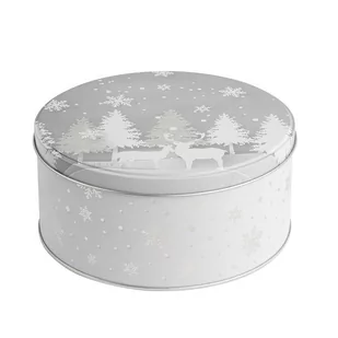 Lumarko Puszki Okrągłe Komplet 3 Szt. 20x9 Cm; 17x8 Cm; 14x7 Cm Dek. Srebrne Choinki! - Ozdoby bożonarodzeniowe - miniaturka - grafika 4