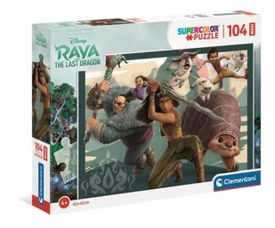 Clementoni Puzzle maxi 104 elementy. Supercolor. Raya i ostatni smok - Puzzle - miniaturka - grafika 1