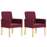 Fotele - vidaXL Fotele, 2 szt., kolor czerwonego wina, sztuczna skóra - miniaturka - grafika 1
