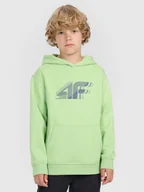 Bluzy dla chłopców - 4F Bluza dresowa nierozpinana z kapturem chłopięca - zielona 122 (6-7 lat) - miniaturka - grafika 1