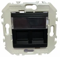 Inne akcesoria elektryczne - EFAPEL QUADRO45 GNIAZDO KOMPUTEROWE PODWÓJNE RJ45 KAT6 45456 KWPM CZARNY - miniaturka - grafika 1