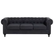 Sofy i kanapy - Beliani Sofa 3-osobowa grafitowa CHESTERFIELD 53894 - miniaturka - grafika 1