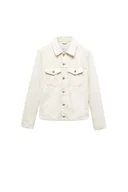 Kurtki męskie - MANGO MAN KURTKA MĘSKA JEANSOWA KREMOWA Z GUZIKAMI DO BIODER S 5DA - miniaturka - grafika 1