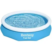 Baseny ogrodowe - Bestway 57456 Basen rozporowy Fast Set z dmuchanym pierścieniem 3.05m x 66cm - miniaturka - grafika 1