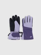 Rękawice narciarskie - 4F Rękawiczki narciarskie Thinsulate dziecięce - fioletowe XL - miniaturka - grafika 1