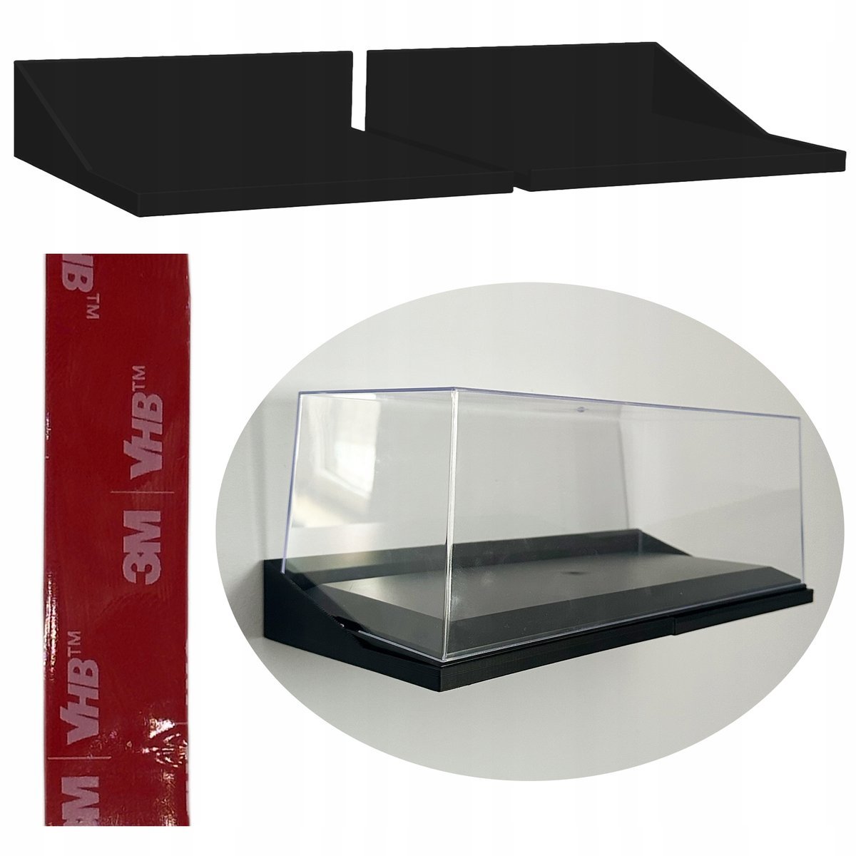 UCHWYT NA GABLOTKĘ DO MODELI W SKALI 1:18 WIESZAK NAŚCIENNY NA GABLOTĘ