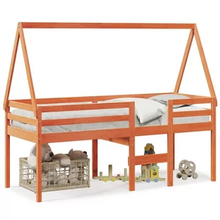 Wysokie łóżko z dachem, woskowy brąz, 75x190 cm, drewno sosnowe Lumarko! - Łóżka dla dzieci i młodzieży Wysokie łóżko z dachem, woskowy brąz, 75x190 cm, drewno sosnowe Lumarko! - Łóżka dla dzieci i młodzieży - miniaturka - grafika 1