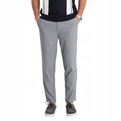 Spodnie męskie - Spodnie męskie chino REGULAR FIT z gumką w pasie szare V2 OM-PACP-0157 XXL - Ombre - miniaturka - grafika 1