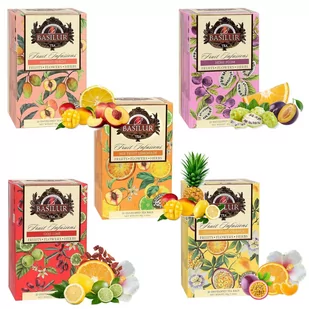 BASILUR Fruit Infusions - Zestaw herbat owocowych bezkofeinowych, napary owocowe 5x20 saszetek - Herbata - miniaturka - grafika 1