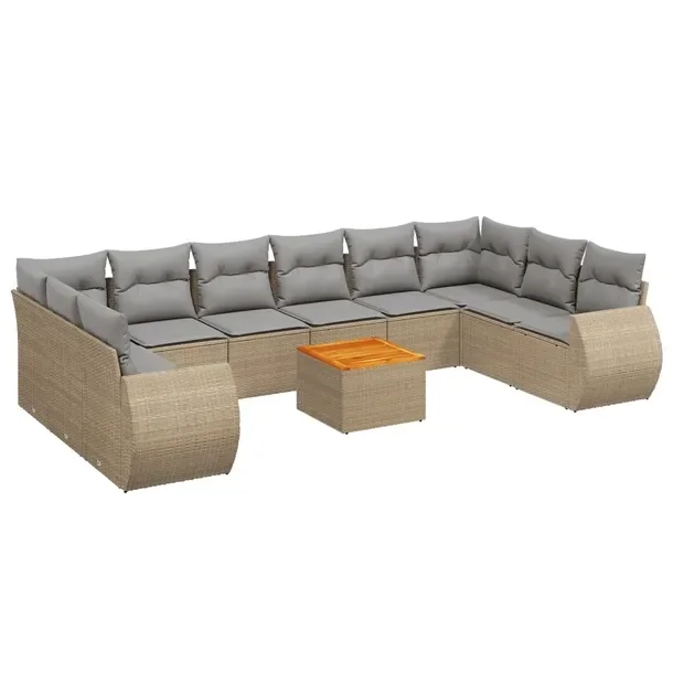 Zestaw mebli ogrodowych modułowych beżowy rattan PE 62 x 62 x 69 cm