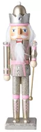 Figurki dekoracyjne - Dziadek do orzechów drewniany szampańsko-różowy - miniaturka - grafika 1