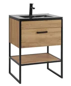 Umywalki - Elior Szafka łazienkowa z umywalką dąb craft R8-E04 - miniaturka - grafika 1