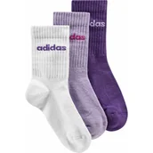 Skarpetki dla dzieci - Skarpetki dziecięce adidas Linear Kids Crew 3 Pairs Pack Socks White/Powder Plum/Active Purple KXL - miniaturka - grafika 1