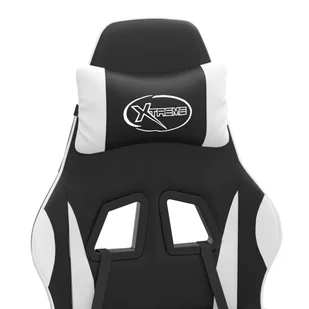 Lumarko Fotel gamingowy, czarno-biały, sztuczna skóra - Fotele gamingowe - miniaturka - grafika 11