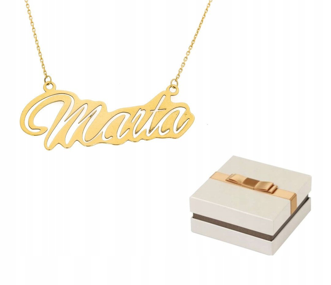 Złoto 585 Złoty Naszyjnik Imię Marta 14 karatów ZN48