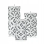 Świece - ŚWIECA DEKORACYJNA KOŁA - ZESTAW 3 SZT kolor SZARY - miniaturka - grafika 1