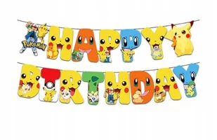 Girlanda POKEMON baner na urodziny 180cm - Dekoracje sali - miniaturka - grafika 1