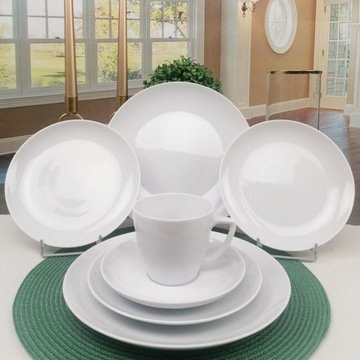 Lubiana Boss Biały Serwis Obiadowy I Kawowy 30 Sztuk Na 6 Osób Okrągły