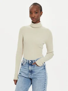 Calvin Klein Jeans Golf J20J224225 Beżowy Regular Fit - Swetry damskie - miniaturka - grafika 1