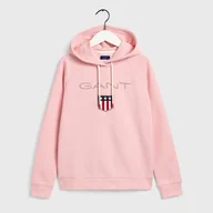 Bluzy damskie - Damska Bluza GANT GANT SHIELD SWEAT HOODIE 4204617.614 – Różowy - miniaturka - grafika 1