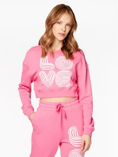 LOVE MOSCHINO Bluza W646102M 4457 Różowy Cropped Fit - Bluzy damskie - miniaturka - grafika 1