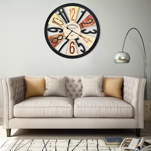 vidaXL vidaXL Zegar ścienny, metal, 60 cm, wielokolorowy - Zegary - miniaturka - grafika 1