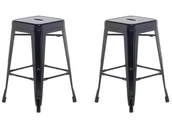 Taborety i hokery - Beliani Zestaw 2 hokerów czarne wysokość 61 cm CABRILLO - miniaturka - grafika 1
