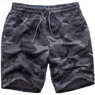 Spodenki męskie - Krótkie męskie spodenki grafitowe moro Recea - miniaturka - grafika 1