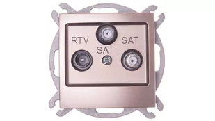 Ospel Gniazdo ścienne IMPRESJA MODUŁ RTV-SAT z dwoma wyjściami SAT złoty metalik GPA-Y2S/m/28 - Gniazdka elektryczne - miniaturka - grafika 1