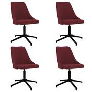 Krzesła - shumee shumee Obrotowe krzesła stołowe 4 szt. winna czerwień obite tkaniną - miniaturka - grafika 1