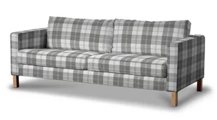 Dekoria pl pl Pokrowiec na sofę Karlstad rozkładaną krata szaro-biała 224 x 89 x 64 cm Edinburgh 1017-115-79 - Pokrowce na meble - miniaturka - grafika 1