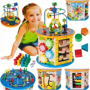 ElektroStator Drewniana kostka edukacyjna labirynt sorter 8w1 U12 - Sortery dla dzieci - miniaturka - grafika 1