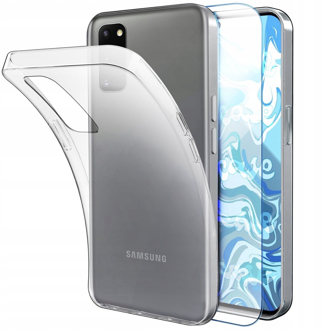 Etui Do Samsung Galaxy S20 Przezroczyste, Silikonowe Szkło Hybrydowe 9H