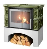 Piece wolnostojące - Abx Piec kaflowy Panonie Exclusive Zielony - miniaturka - grafika 1