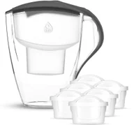 Dzbanki filtrujące - Zestaw dzbanek filtrujący Dafi OMEGA czarny 4 l manualny 6 wkładów Unimax - miniaturka - grafika 1