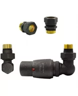 Zawory i kraniki - Zawór termostatyczny trójosiowy Master ciemny grafit strukturalny prawy Cu - miniaturka - grafika 1