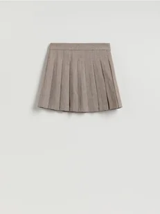 Reserved - Plisowana spódnica mini - brązowy - Spódnice - miniaturka - grafika 1